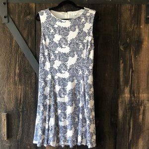 New York & Company navy blue & white sundress